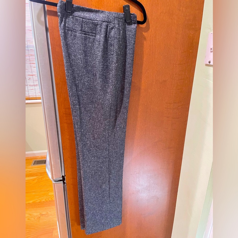Tahari | navy blue tweed high-waist flat-front dress pants, size 8